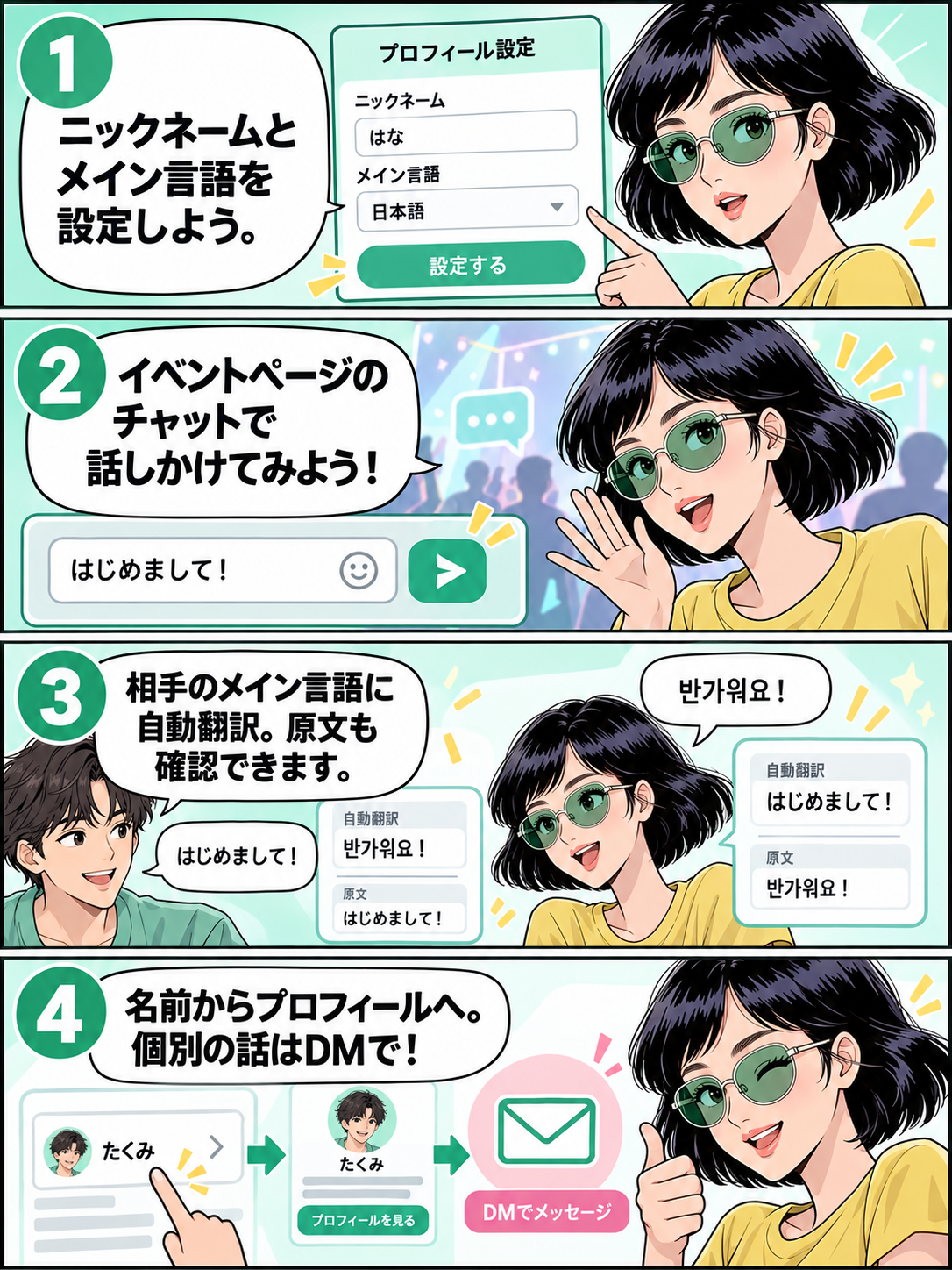 4コマ漫画：マイページに登録する